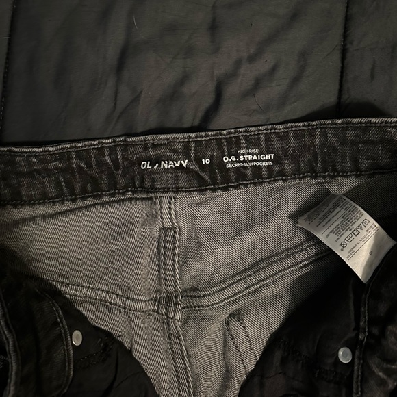 Old navy O.G. straight high rise black wash jeans size 10 - Picture 5 of 5